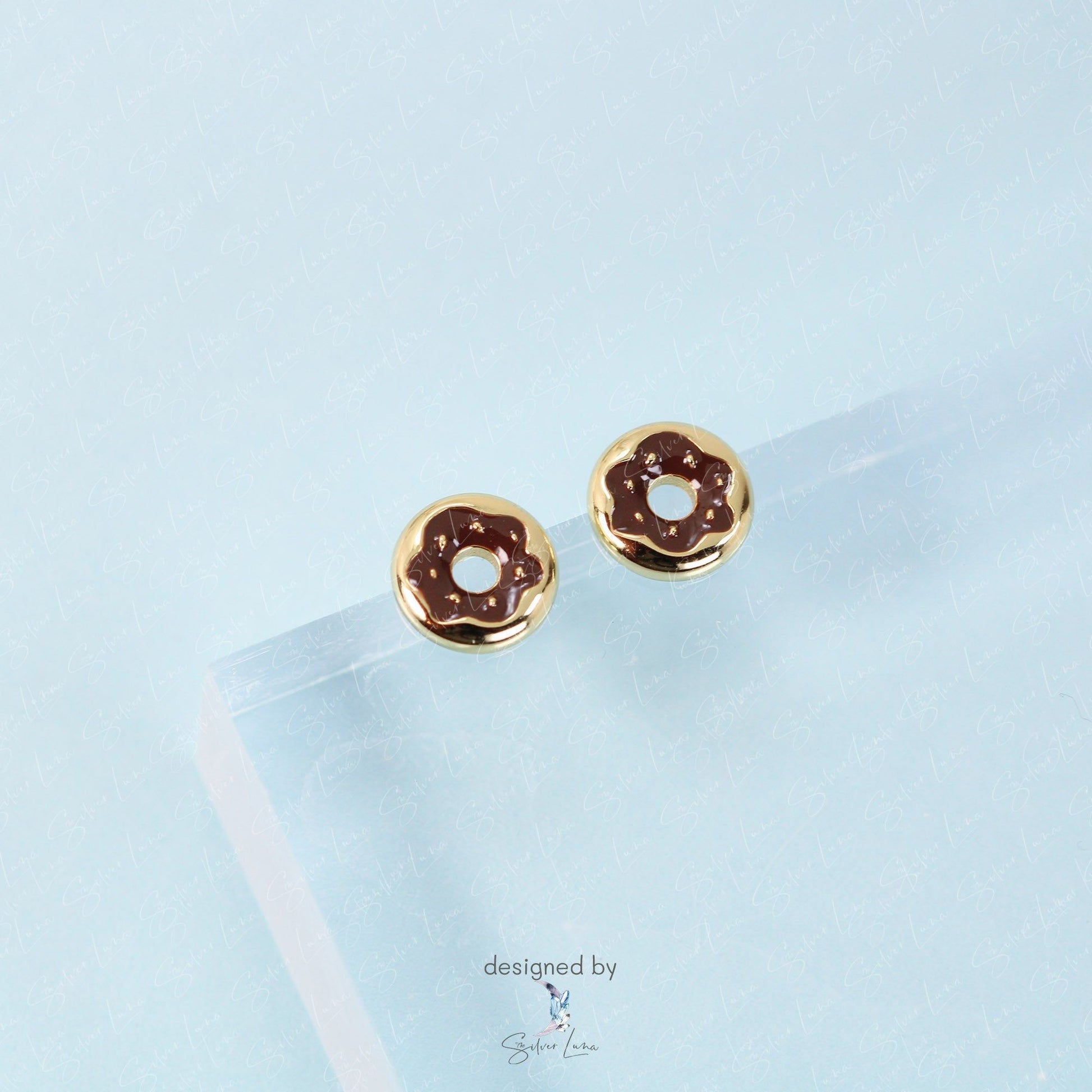 chocolate donut stud earrings
