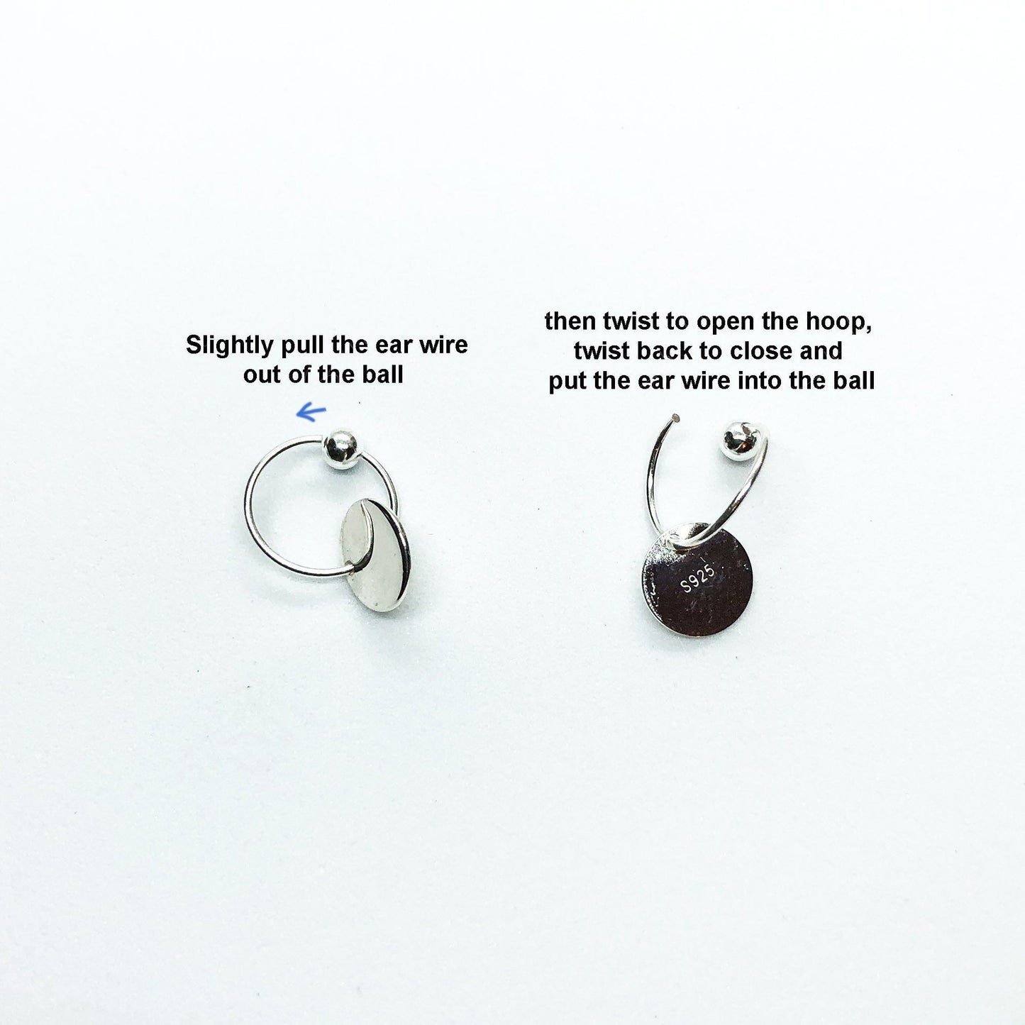 Simple minimalist circle tag hoop earrings