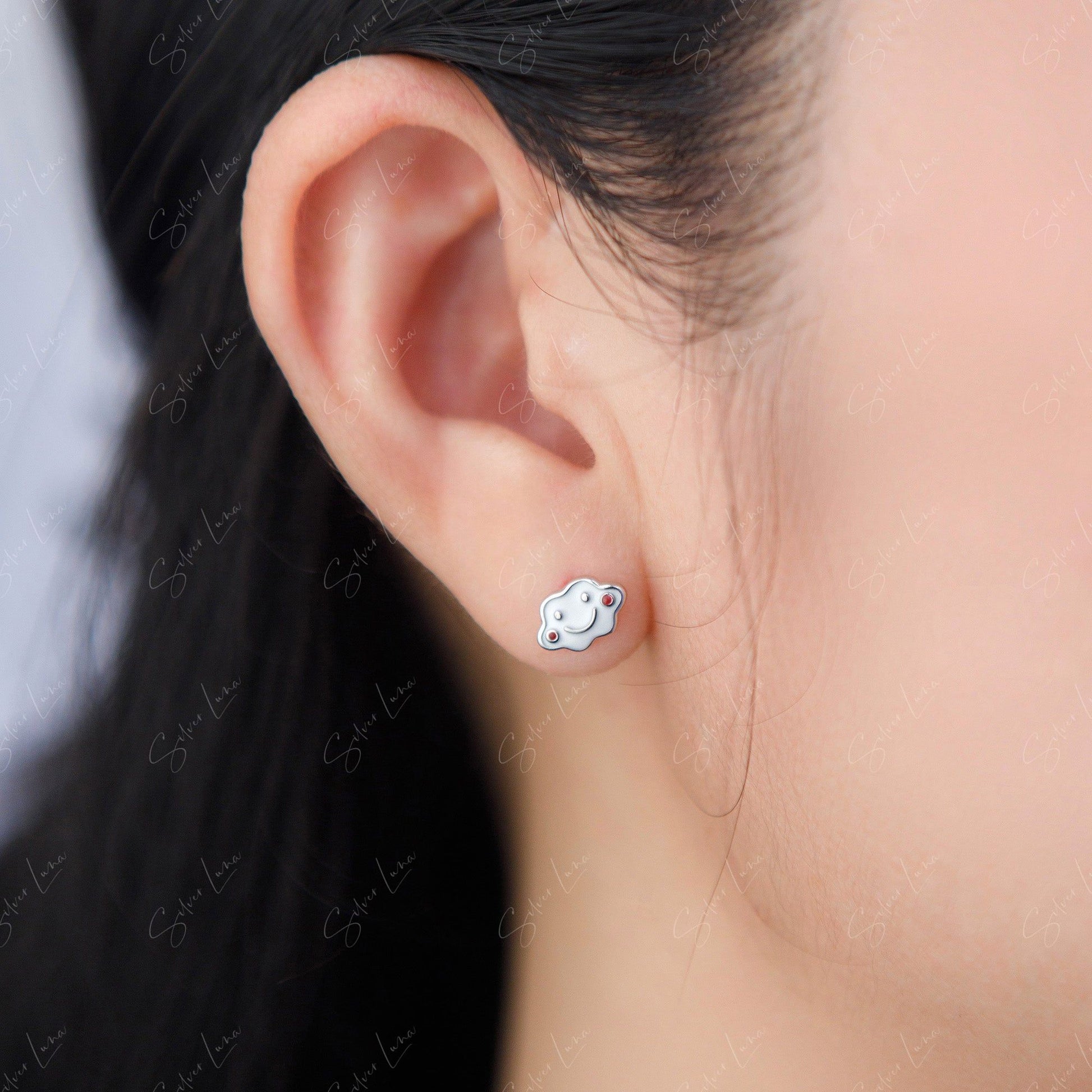 cloud stud earrings