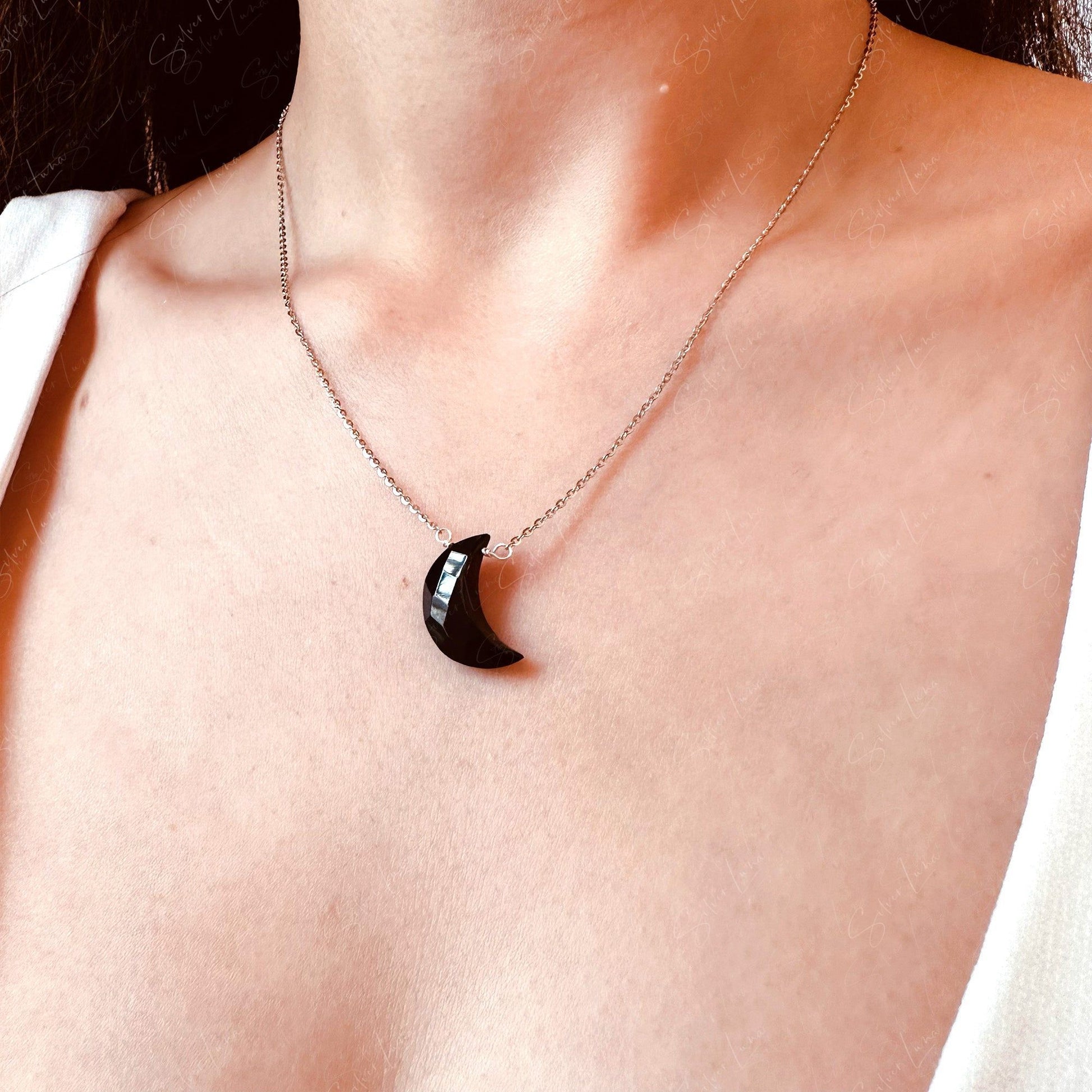 black moon pendant necklace