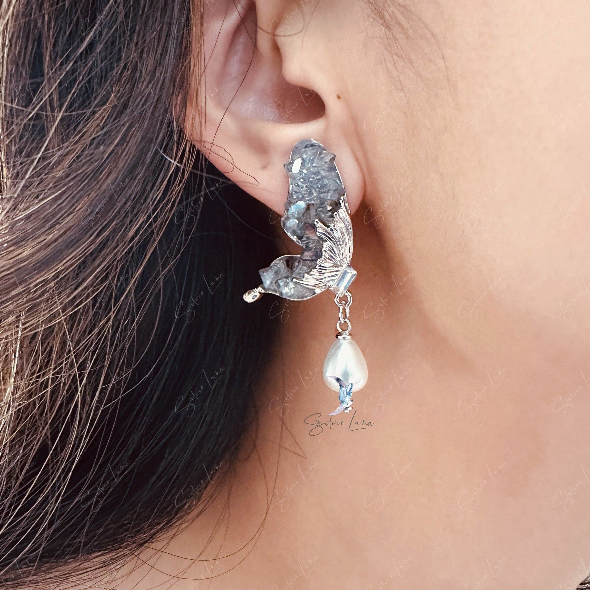 butterfly dangle drop earrings