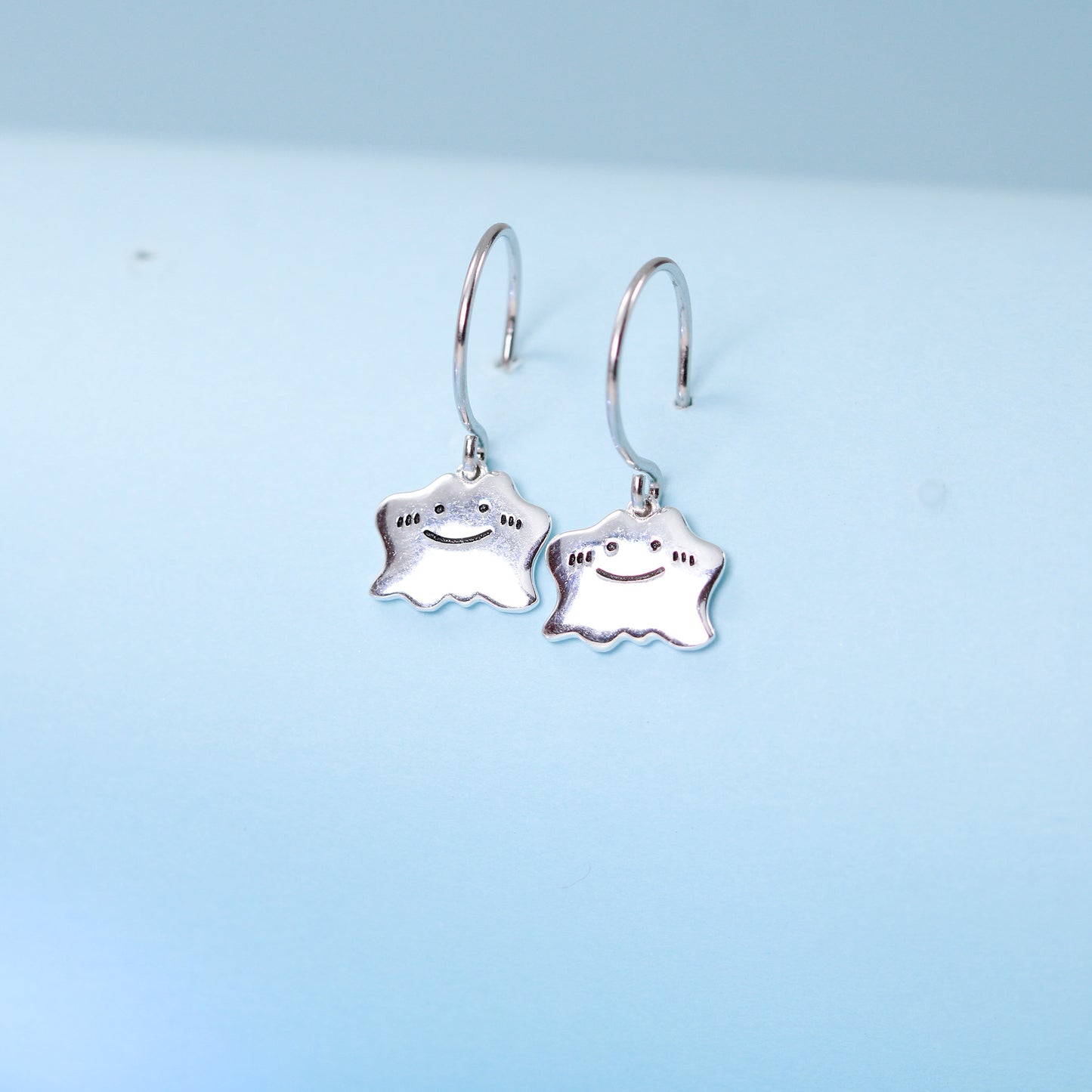 cute ghost silver earrings