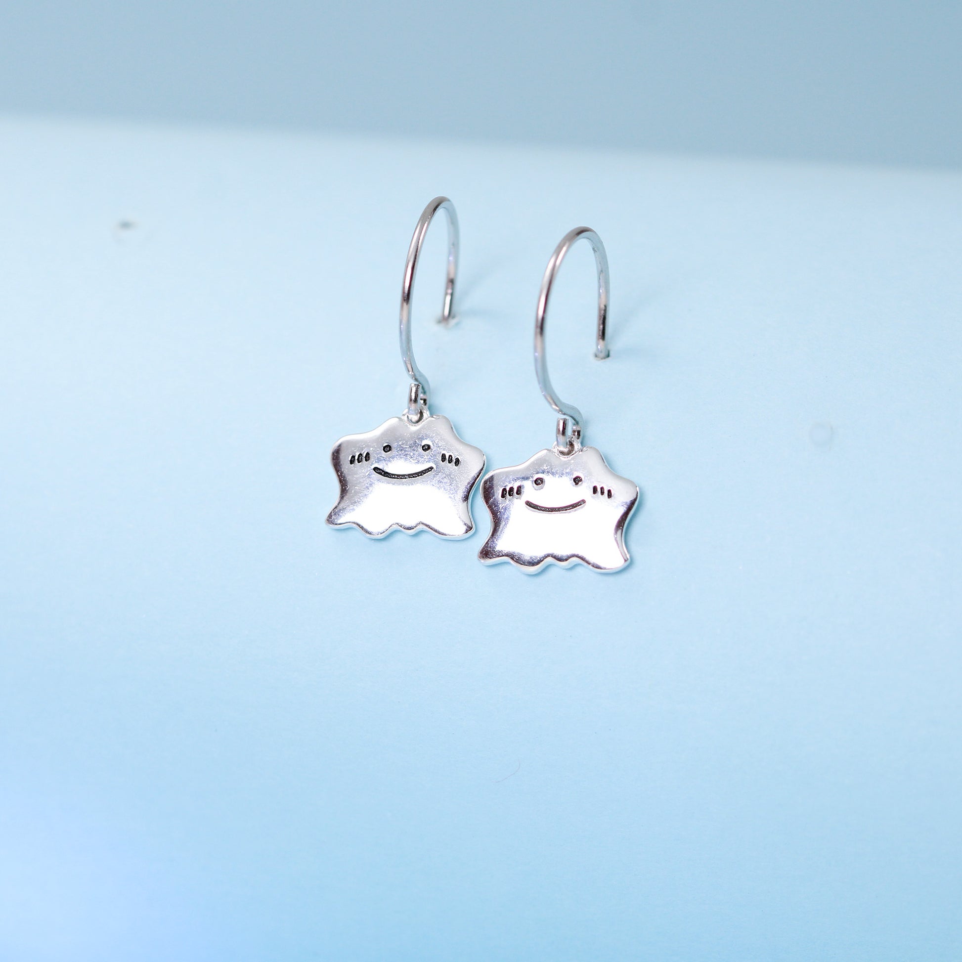 cute ghost silver earrings