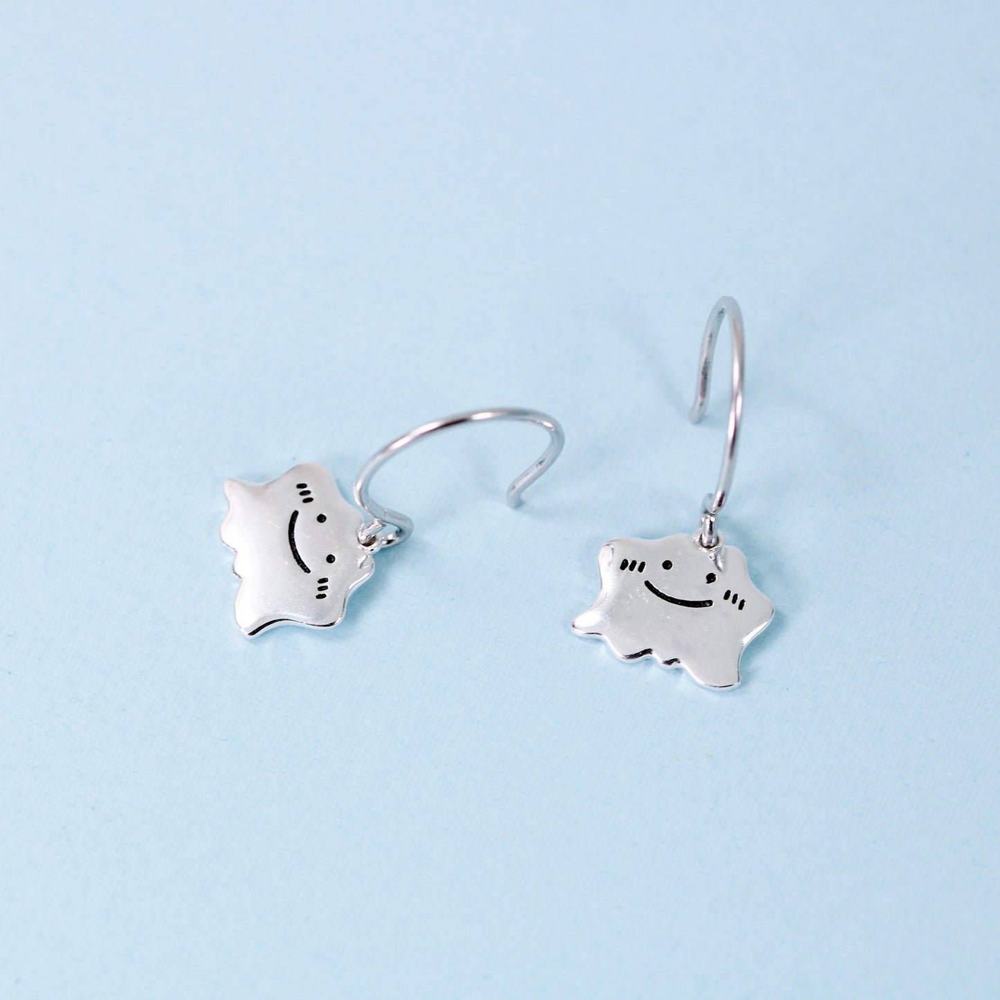 cute ghost silver earrings