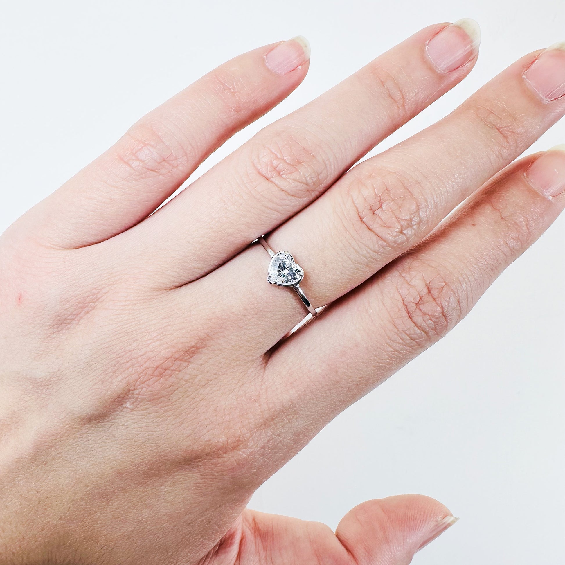 Valentine heart promise silver ring