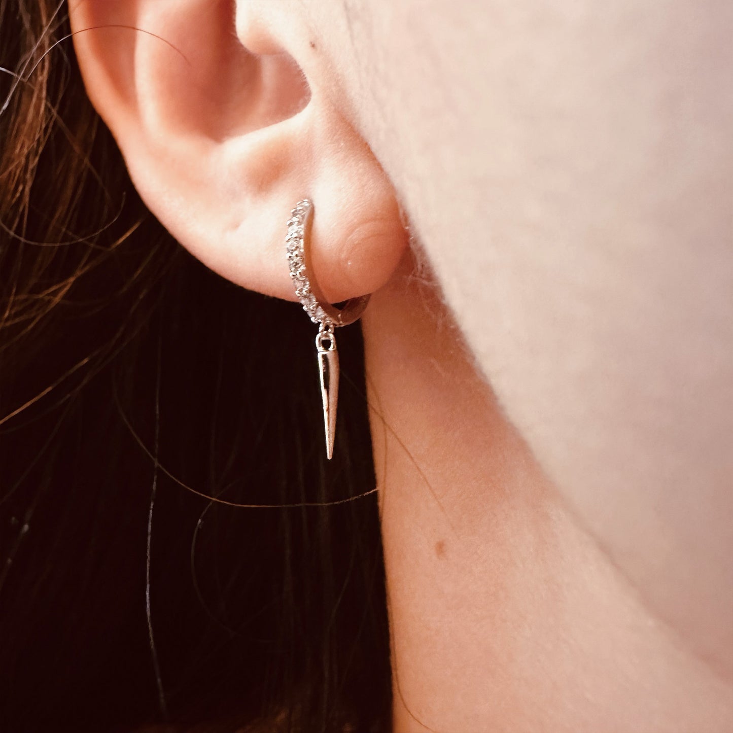 punk spike hoop earrings ear huggies