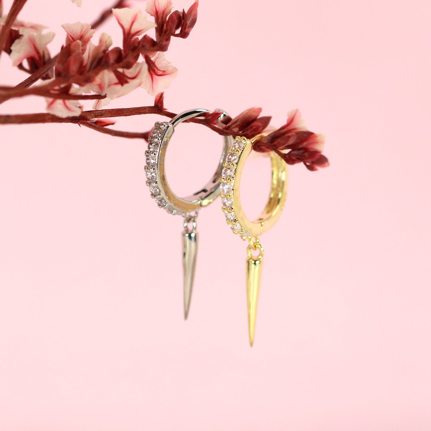 spike hoop earrings ear huggies