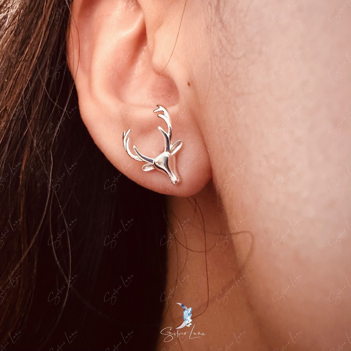 deer antler stud earrings