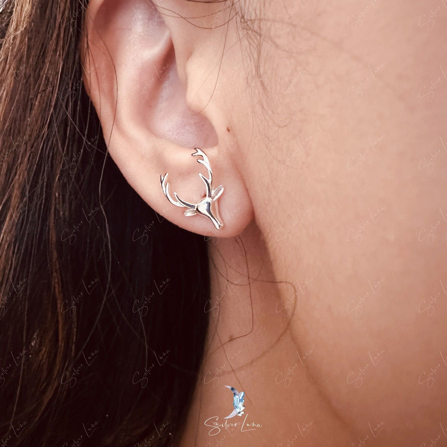 deer antler stud earrings