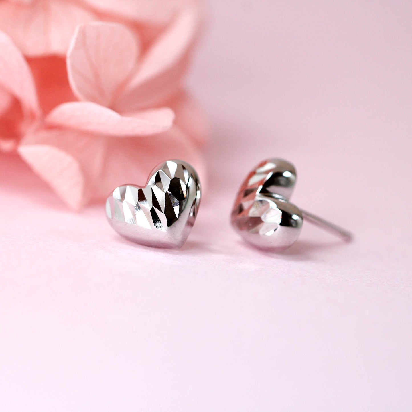 valentine heart stud earrings