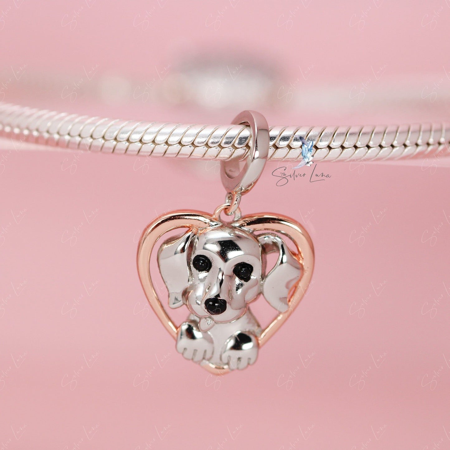 cute pet heart dangle charm