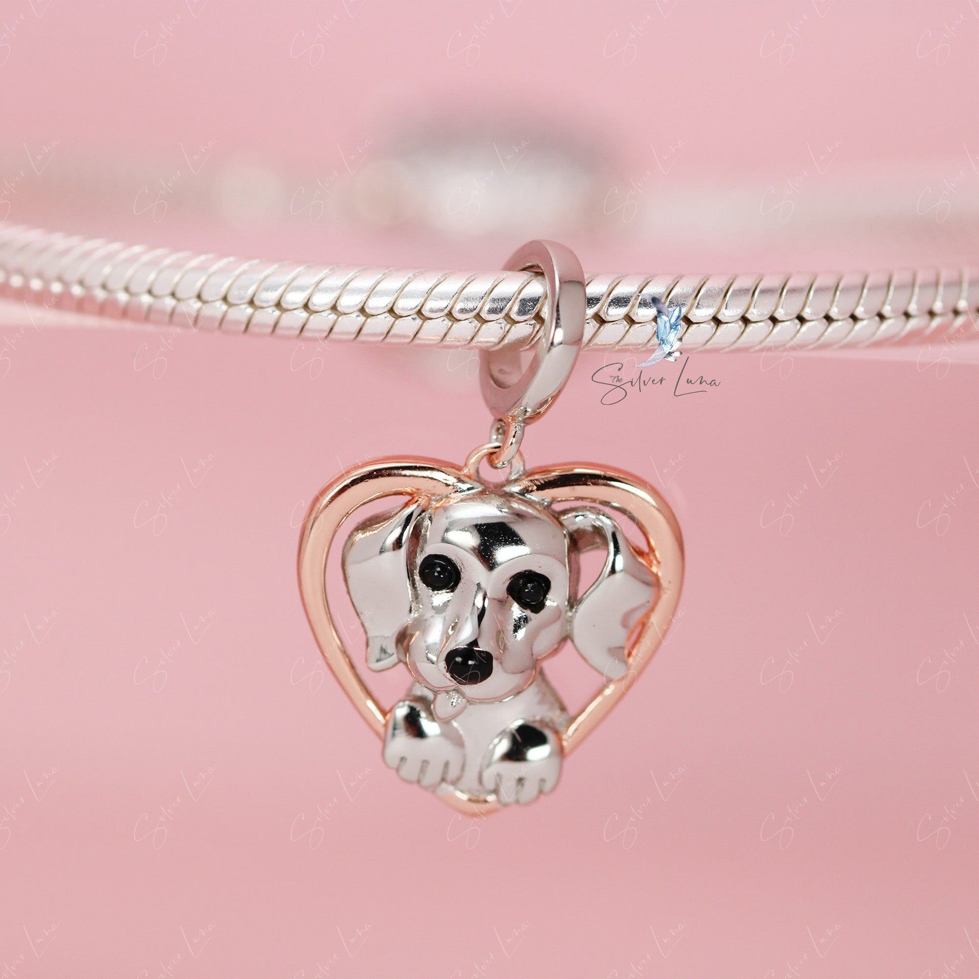 cute pet heart dangle charm