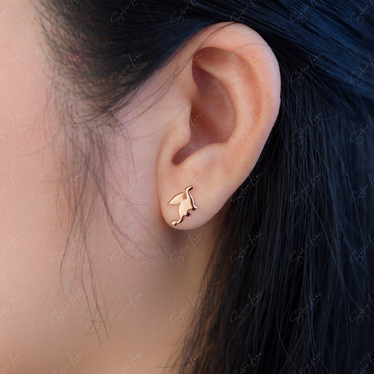 cute dragon animal stud earrings
