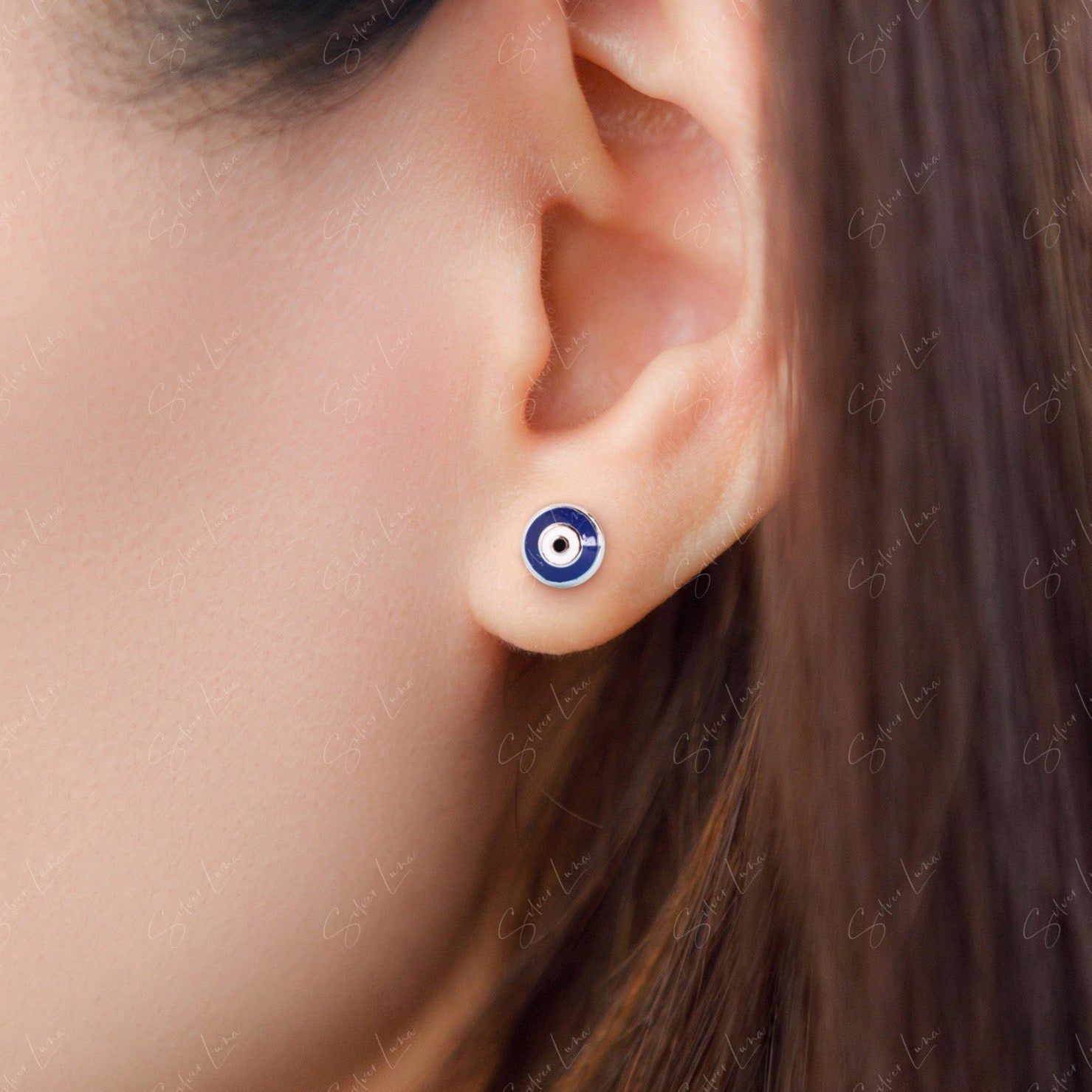 evil eye stud earrings
