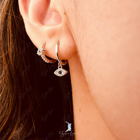 evil eye hoop earrings