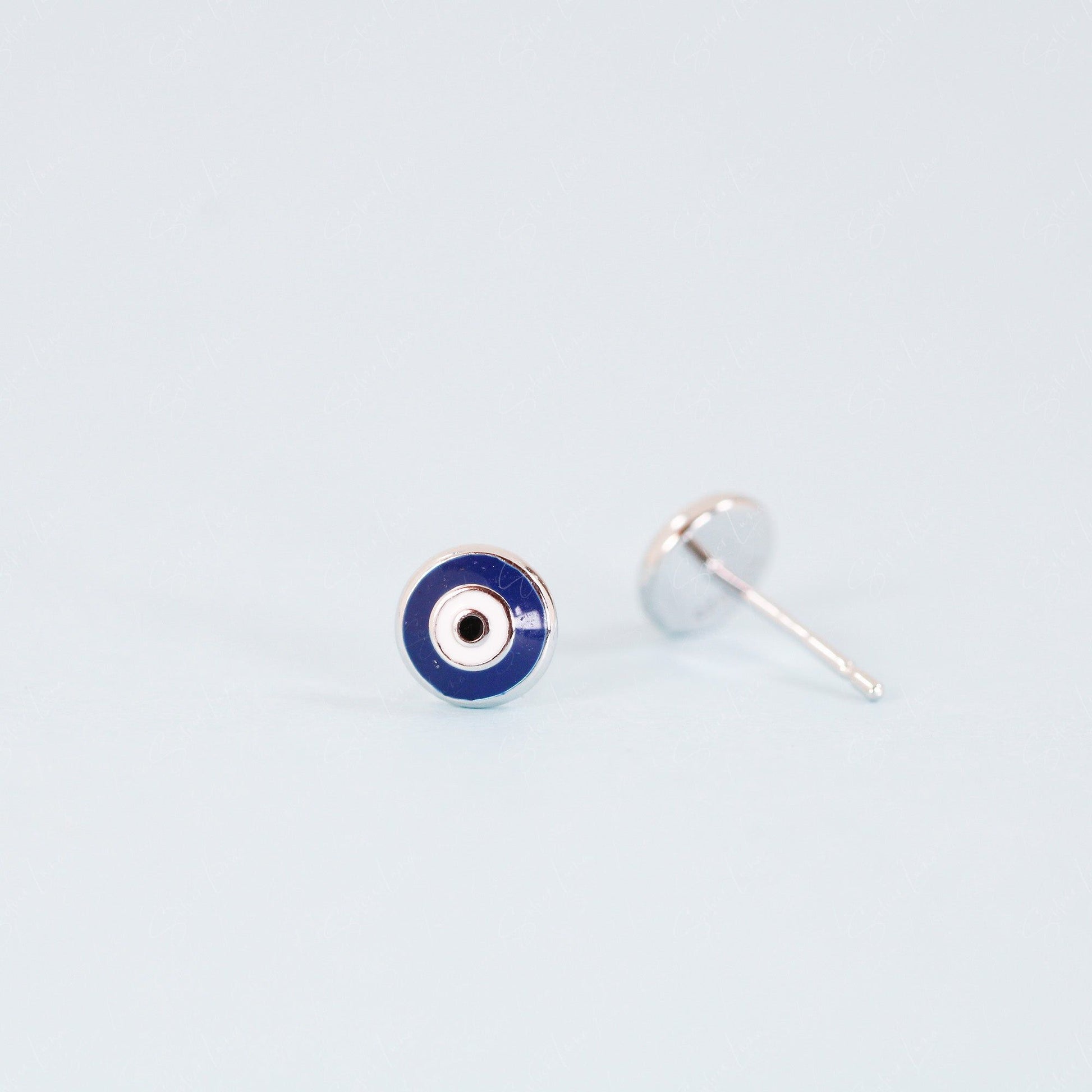 Turkish evil eye stud earrings