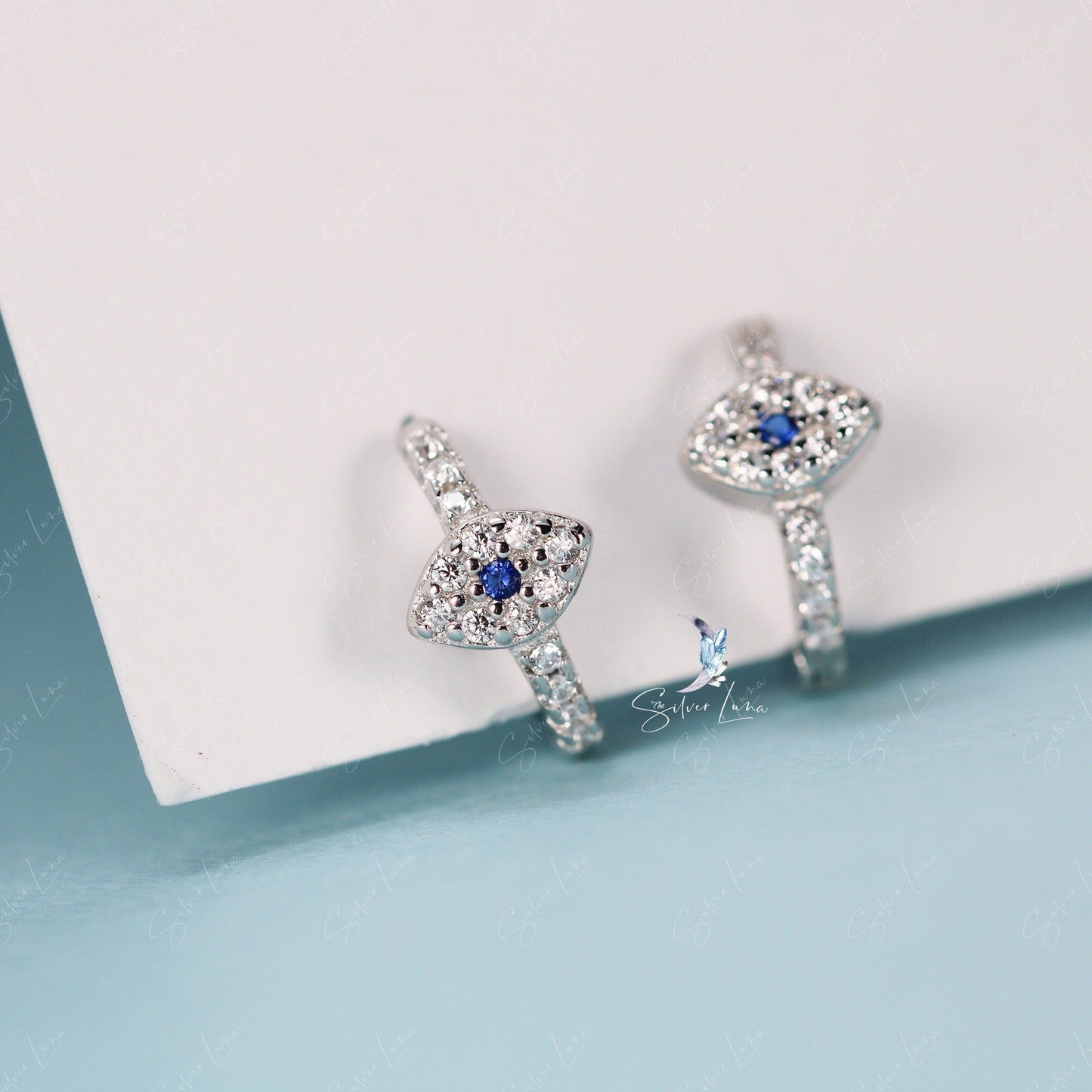 silver eye hoop earrings