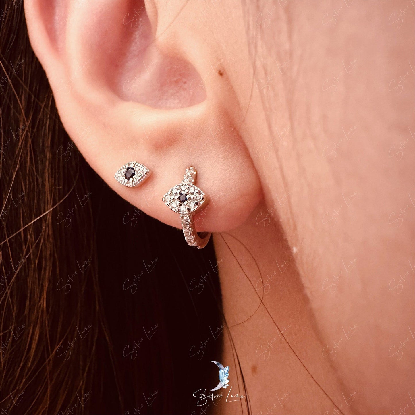 evil eyes hoop earrings