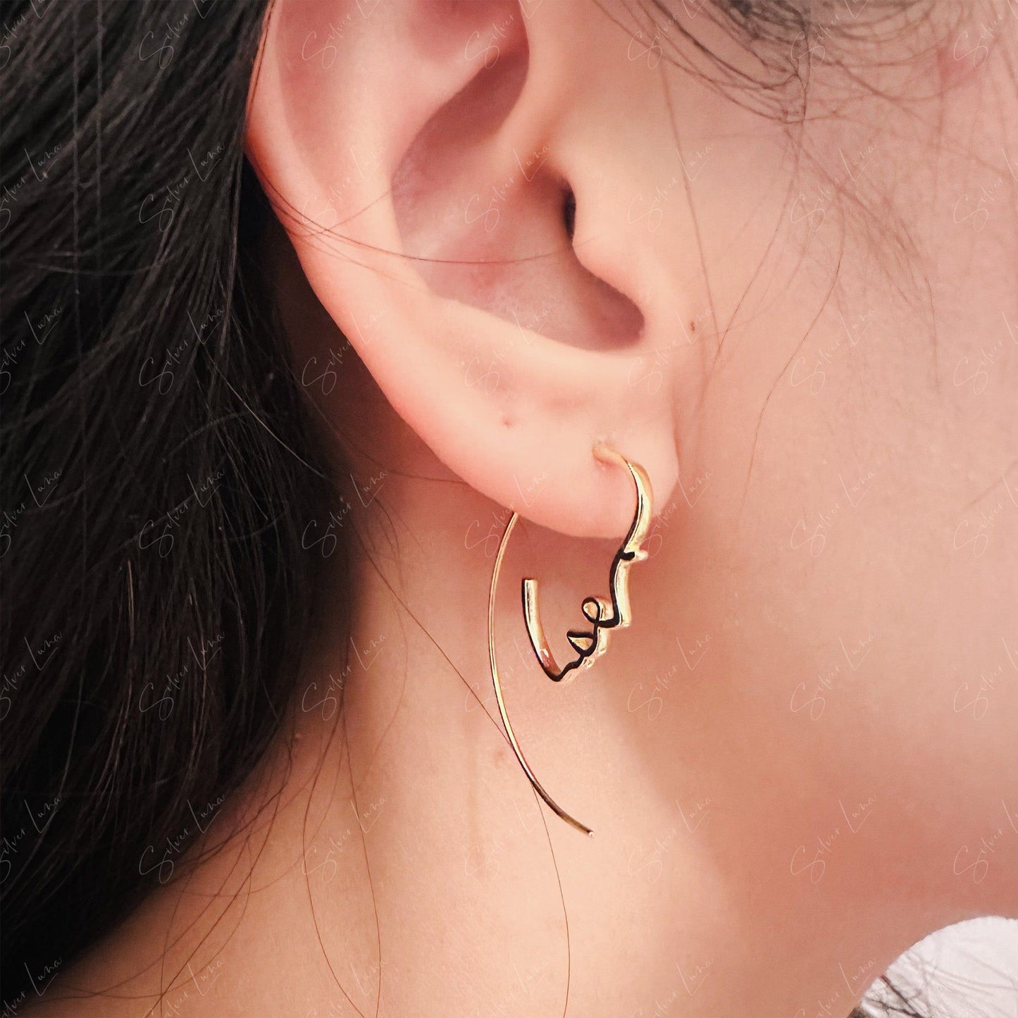 Abstract face sterling silver earrings