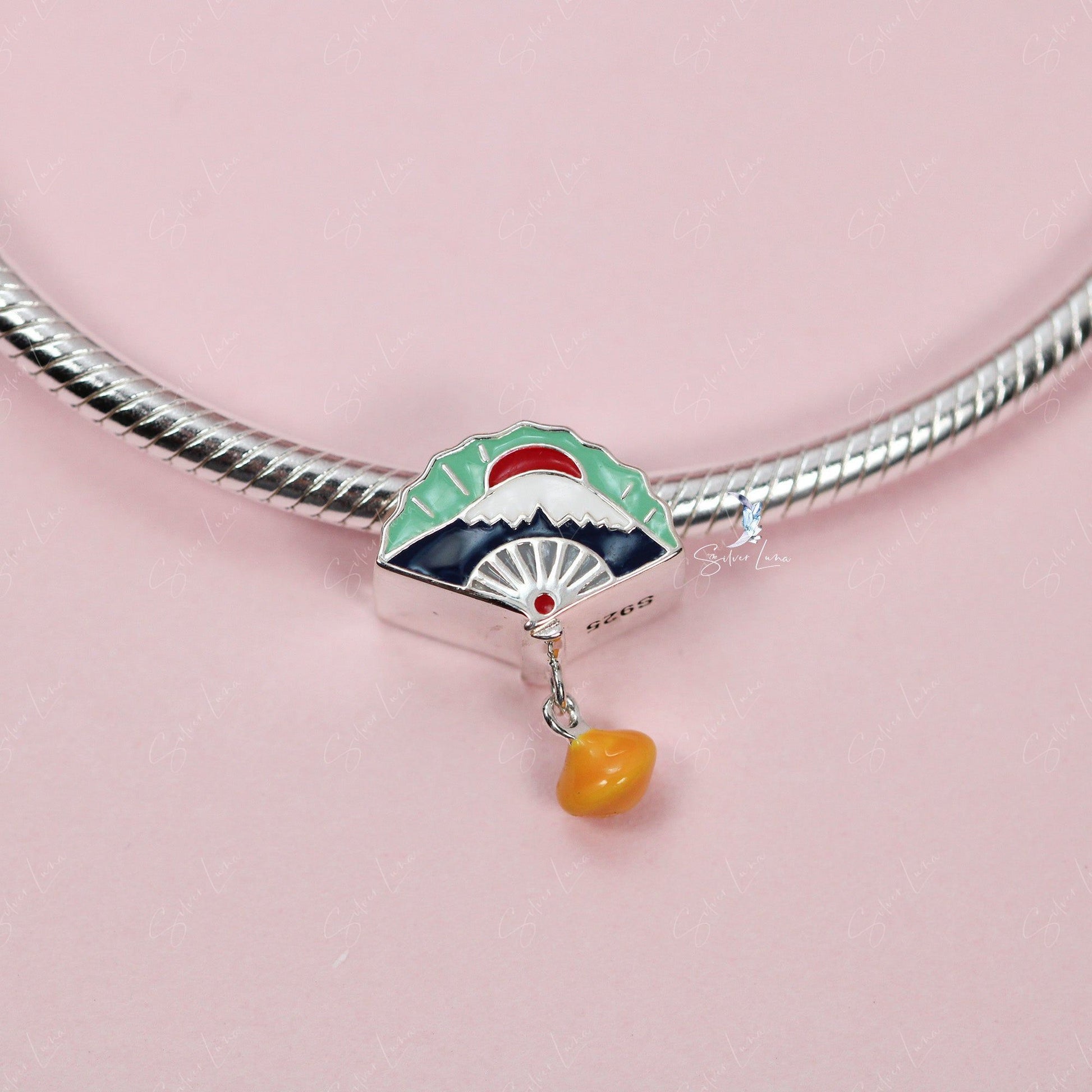 Fuji mountain fan charm for bracelet