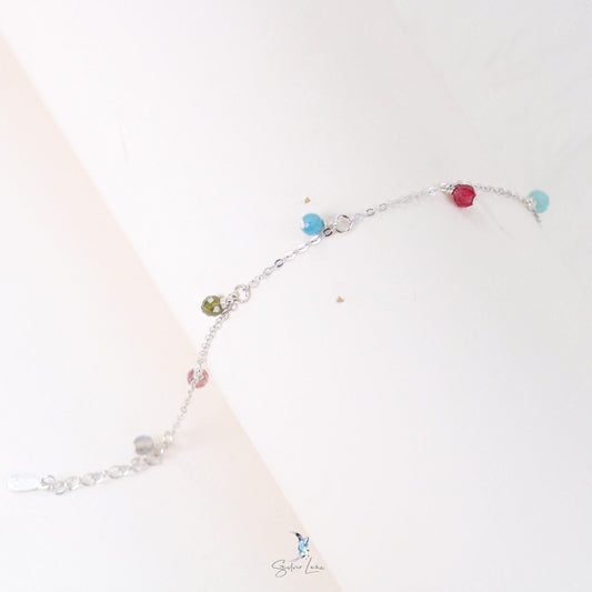 The seven chakra gemstone silver bracelet