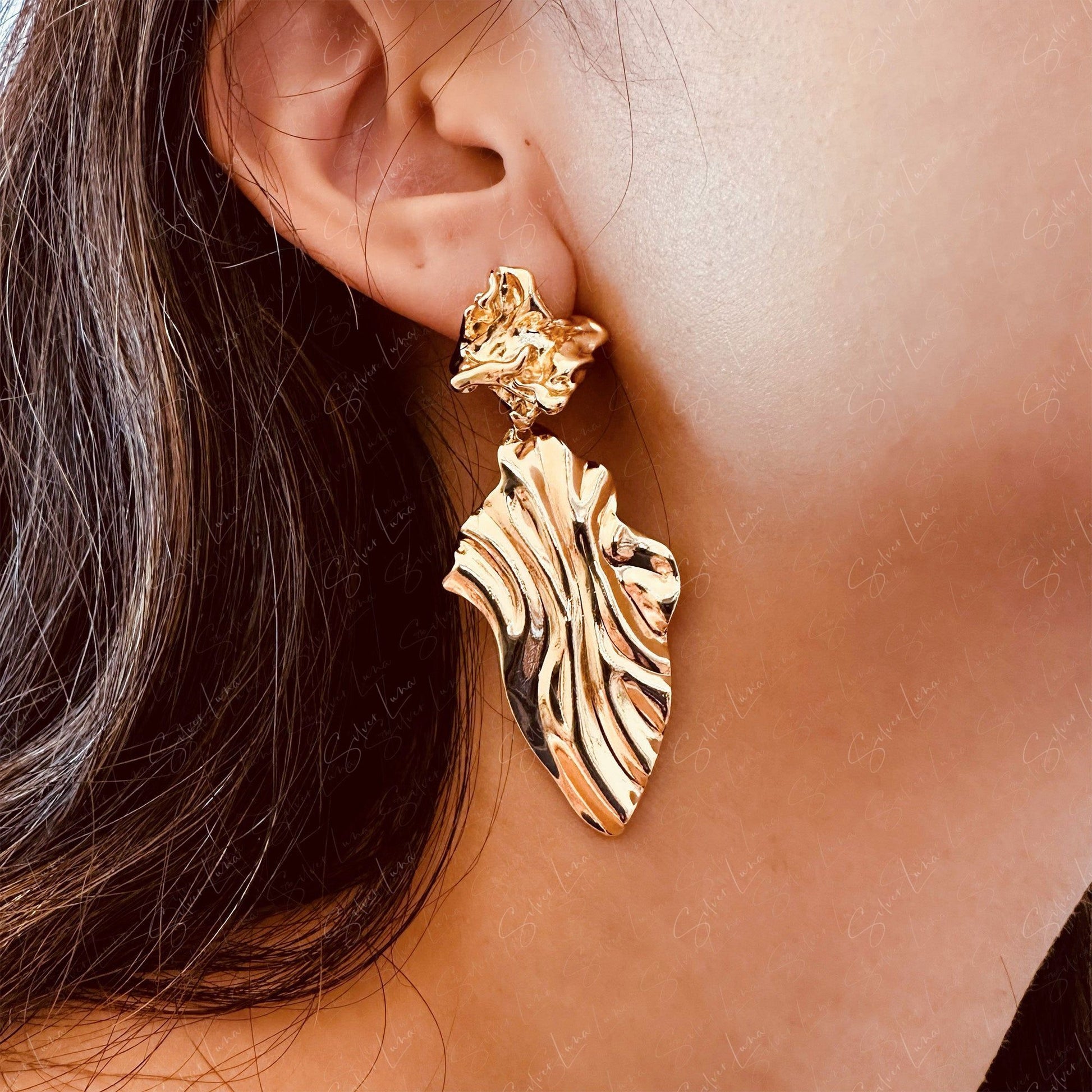 geometric abstract statement earrings