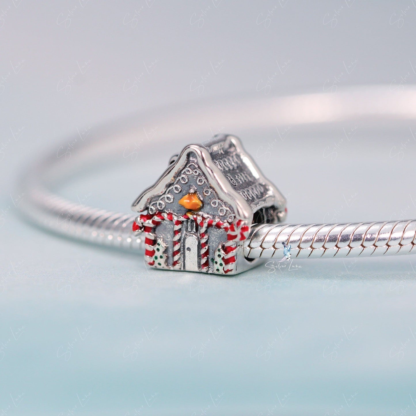 gingerbread house holiday silver charm
