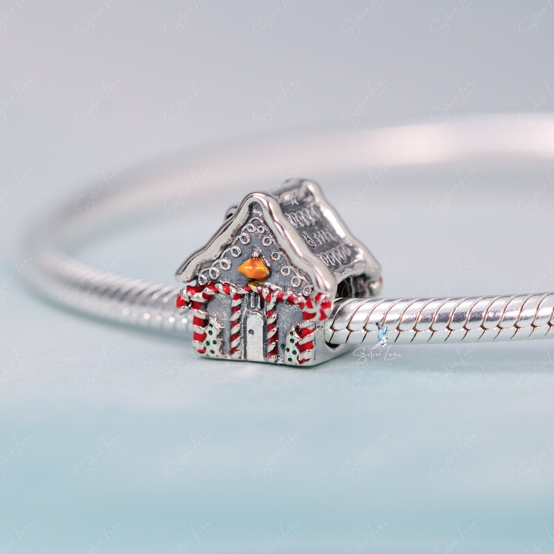 gingerbread house holiday silver charm