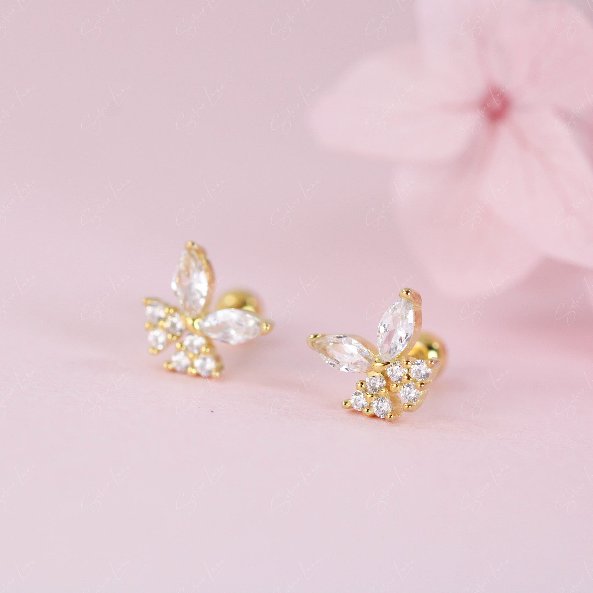 screw ball back stud earrings
