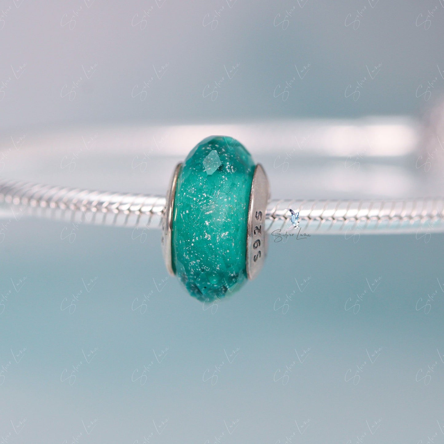 green Murano bead charm