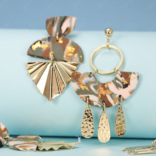 geometric abstract polymer clay earrings