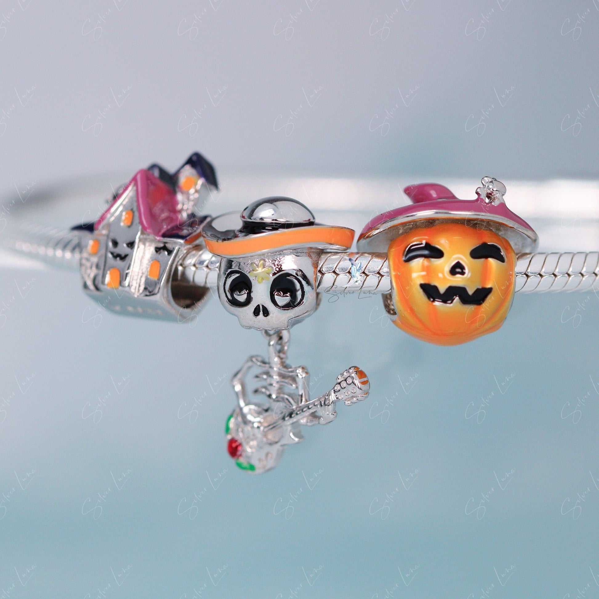 halloween silver charm for bracelet