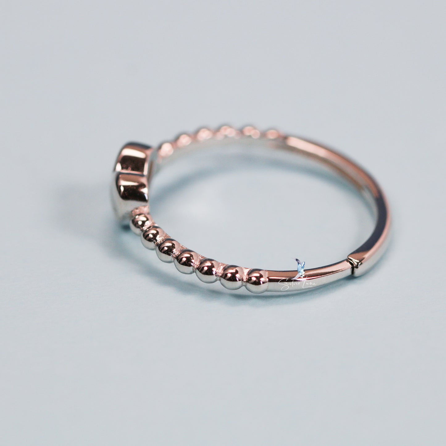 Valentine heart adjustable sterling silver ring