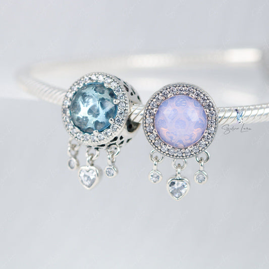 heart glass bead charm for bracelet