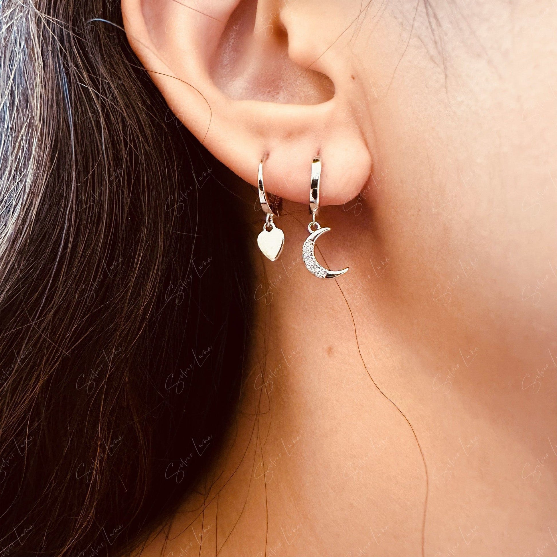 heart hoop earrings