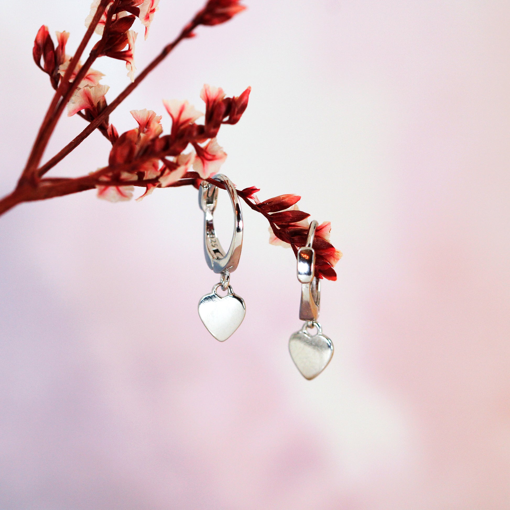 heart hoop earrings