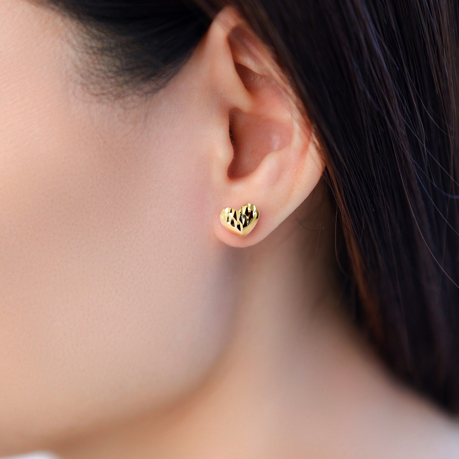 Valentine heart stud earrings