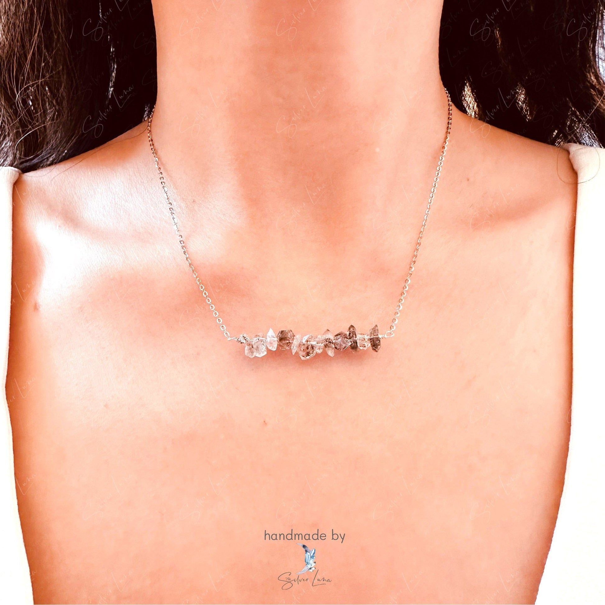 Herkimer diamond pendant necklace