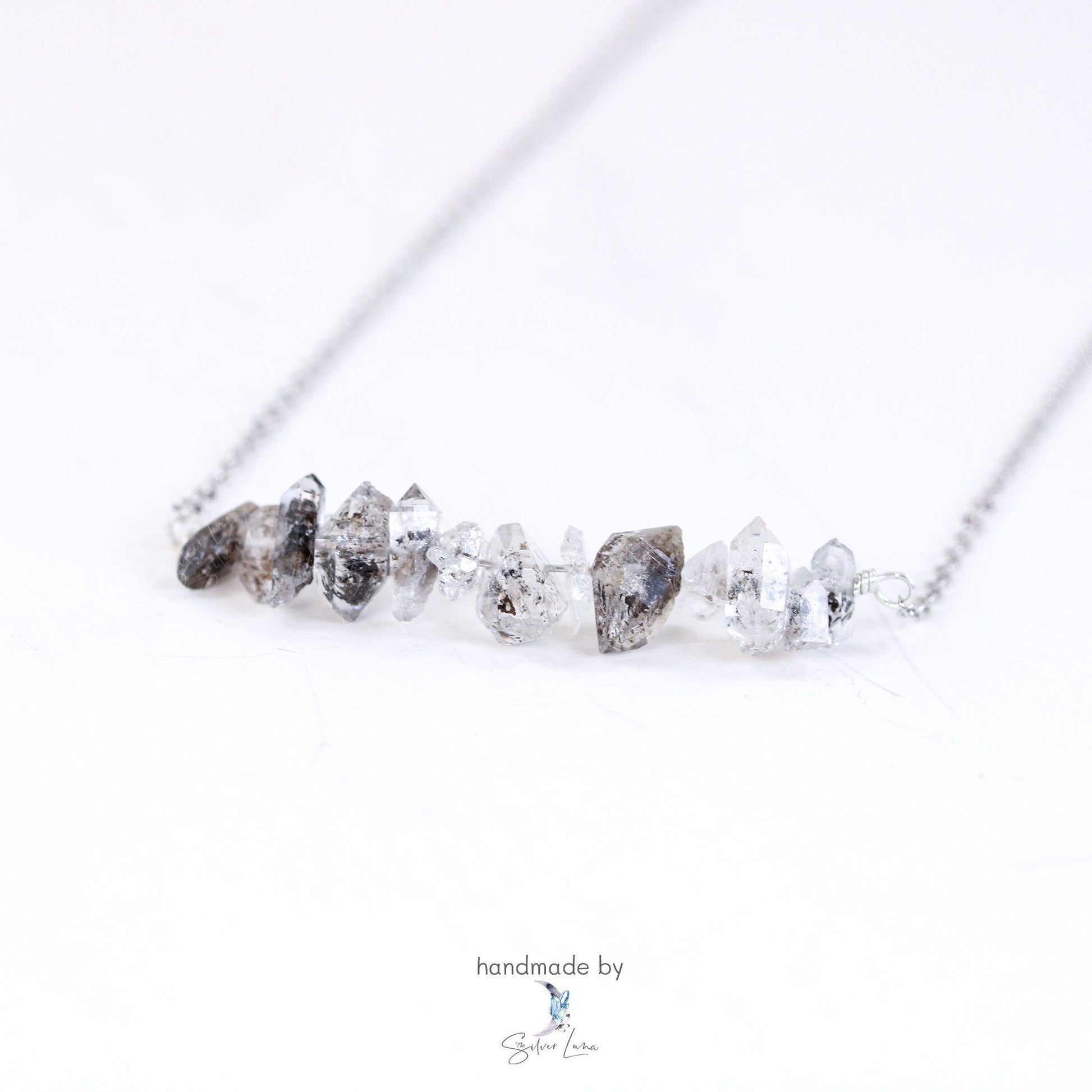 Herkimer diamond silver necklace