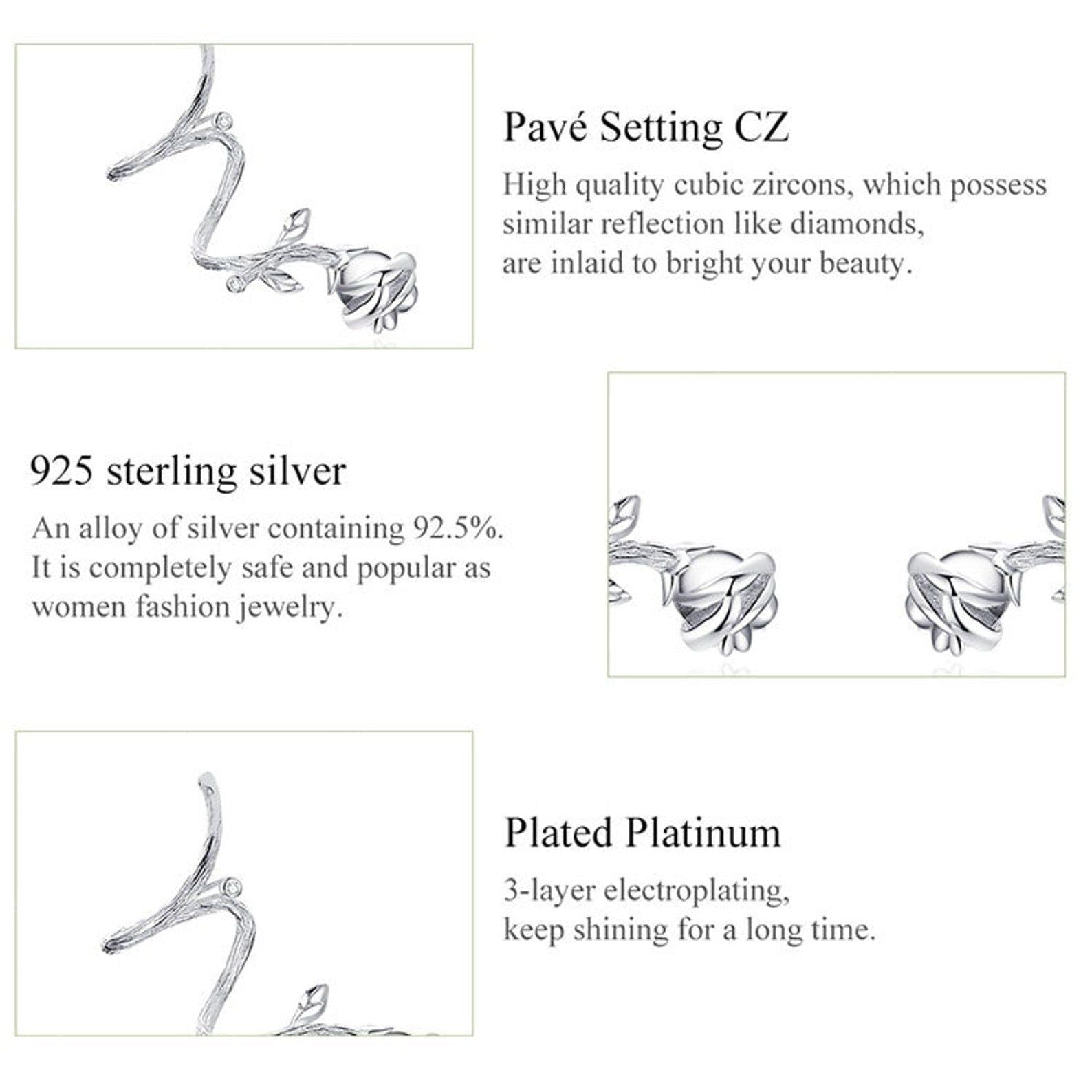 Thorns Rose Wrap Sterling Silver Ear Climbers