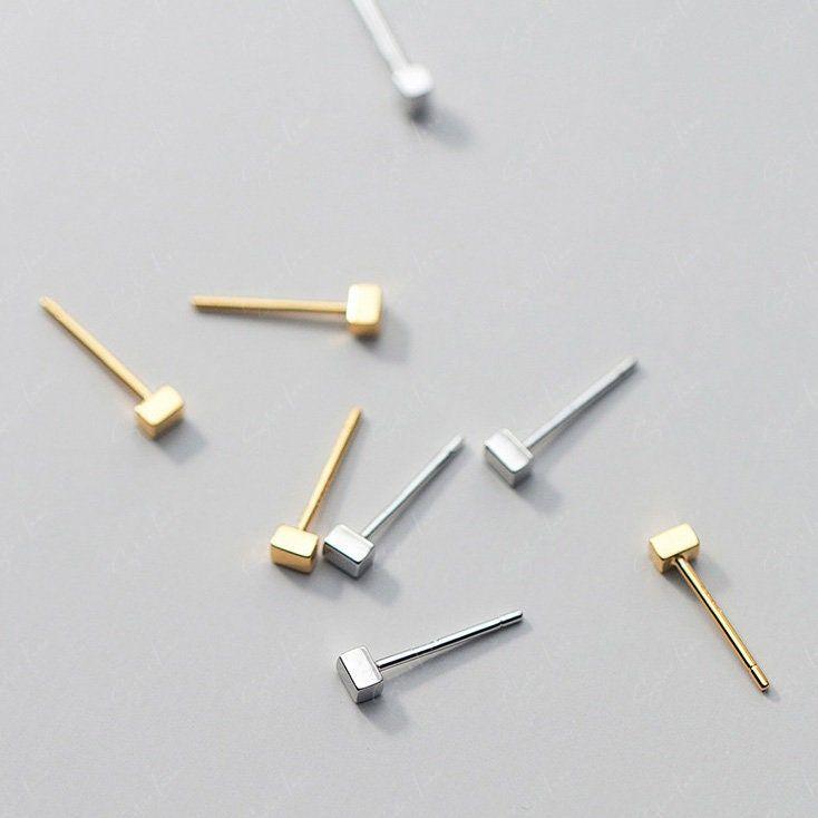 Minimalist Square Block Stud Earrings