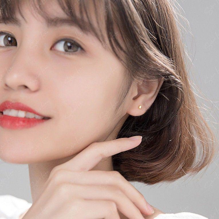 Minimalist Square Block Stud Earrings