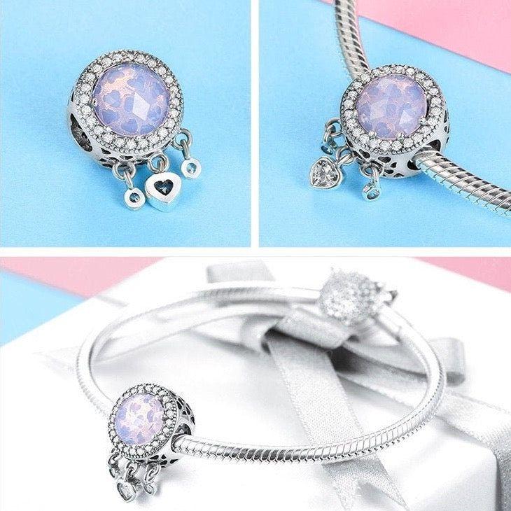 Radiant Heart Glass Bead Sterling Silver Charm