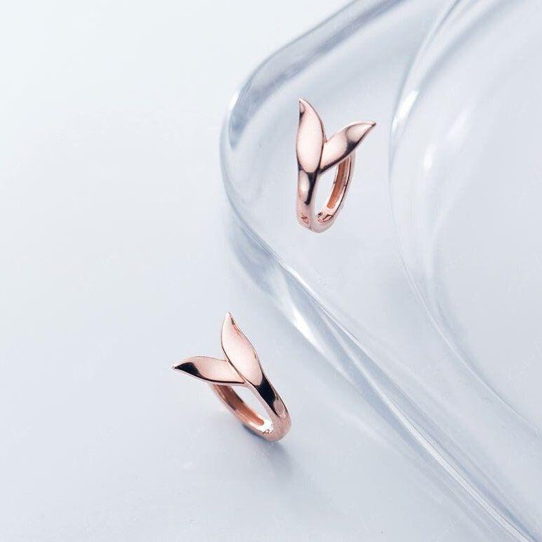 Mermaid Tail Sterling Silver Hoop Earrings