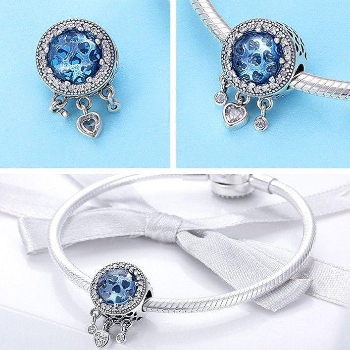 Radiant Heart Glass Bead Sterling Silver Charm