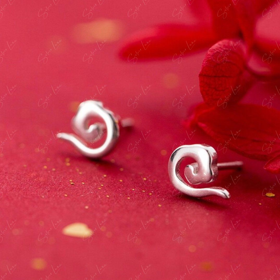 elegant wave motif stud earrings