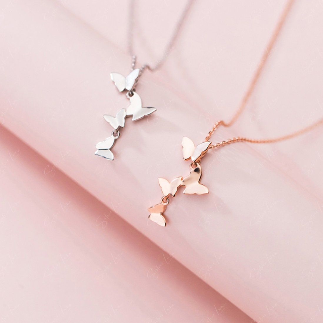 Cluster Of Butterflies Pendant Necklace