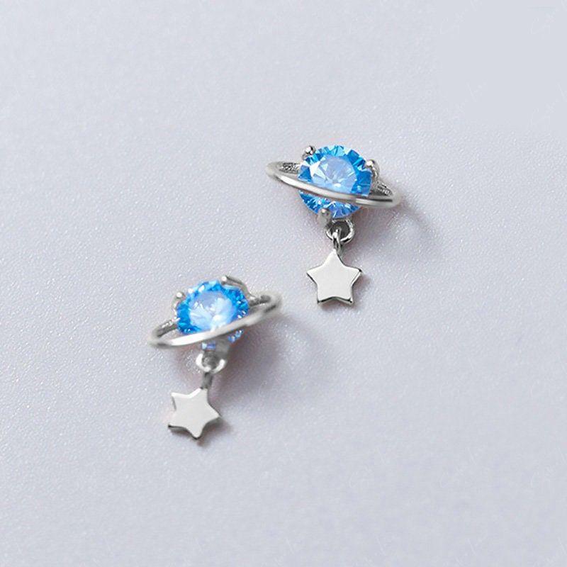 blue planet stud earrings