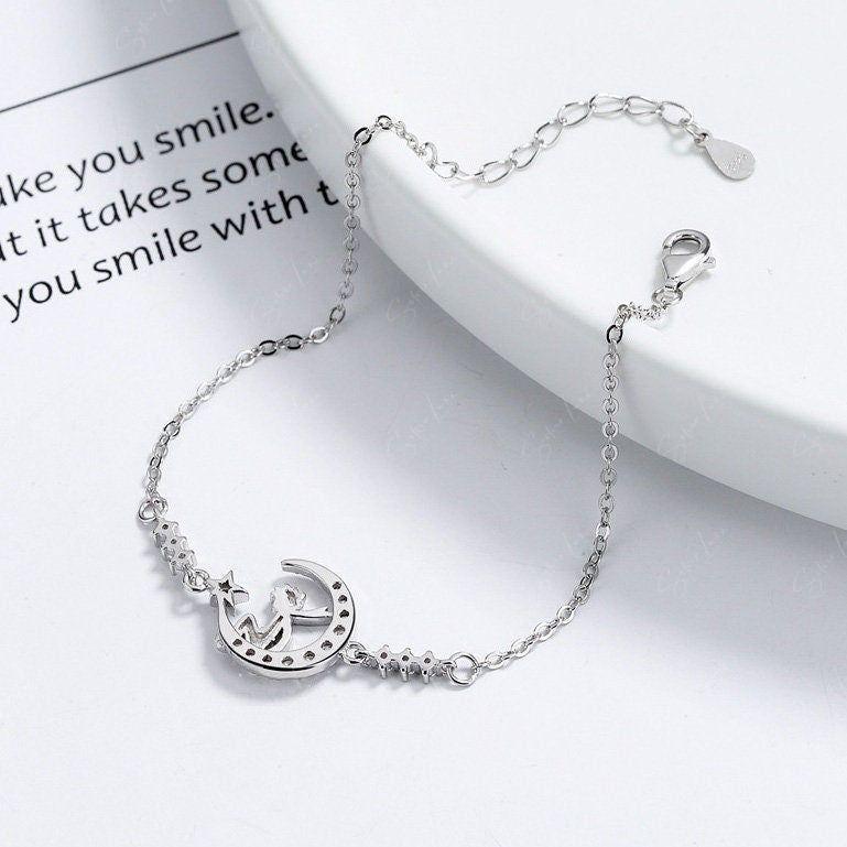 A Fairy On Crescent Moon Bracelet