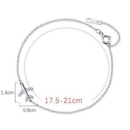 Airplane Simple Silver Bracelet